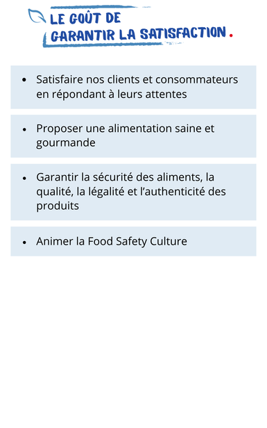 Le goût de garantir la satisfaction