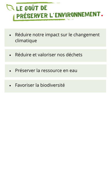 Le goût de préserver l'environnement
